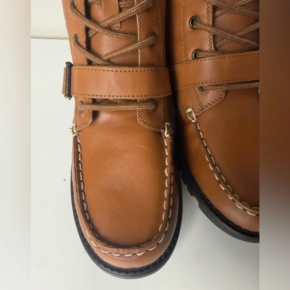 Polo Ralph Lauren Ranger Hi II Boys‎ Leather Boots Tan Burnished 6.5